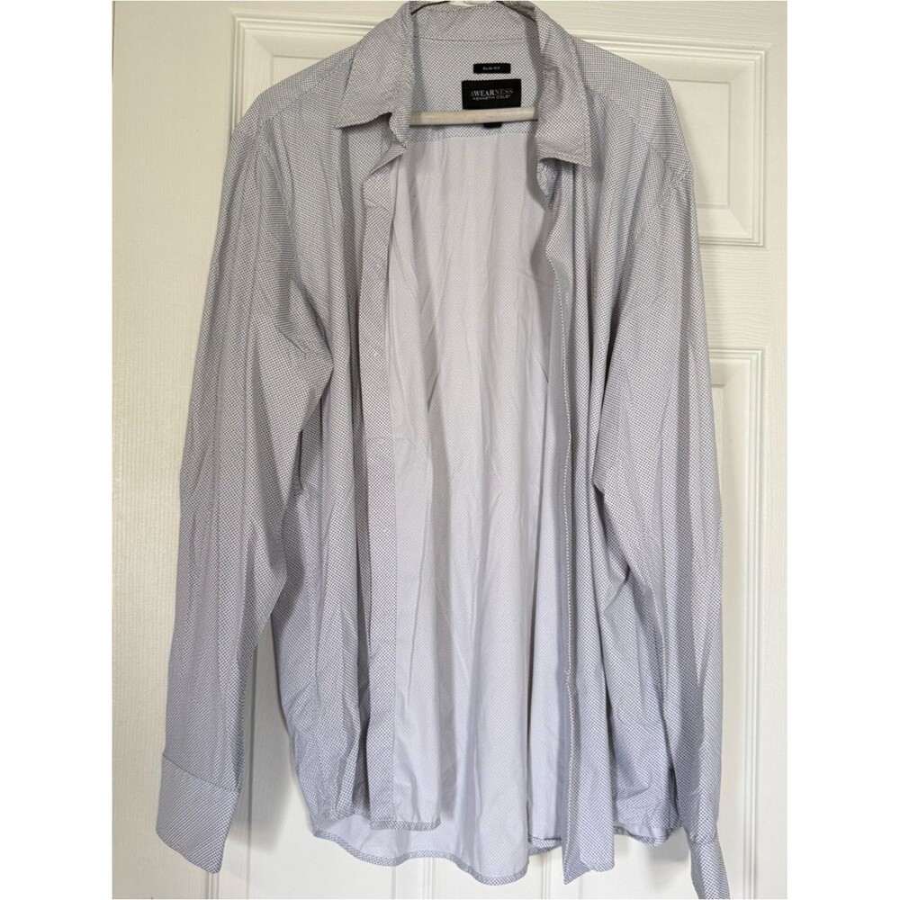 Kenneth Cole Light Gray Micro-Pattern Shirt Jacket